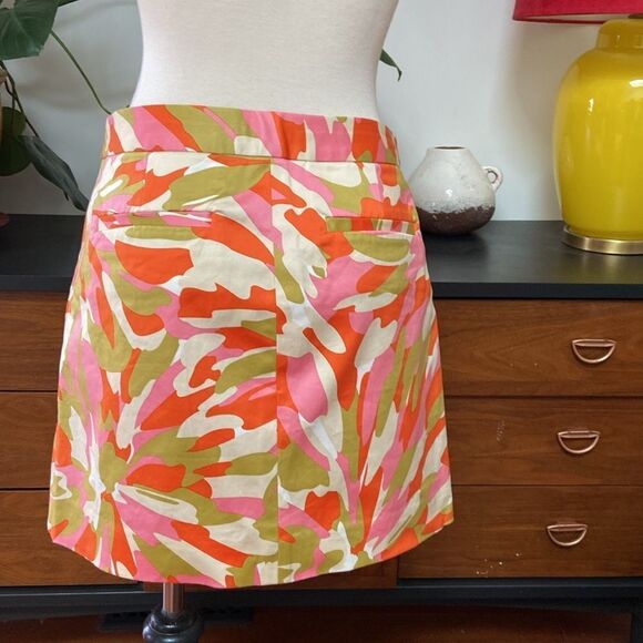 J.CREW Multi-Color Abstract Print Zip Front Skirt - Picture 3 of 7